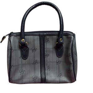 Vintage GITANO Handbag Purse Small Navy Blue Logo Dual Handles Zipper Closure